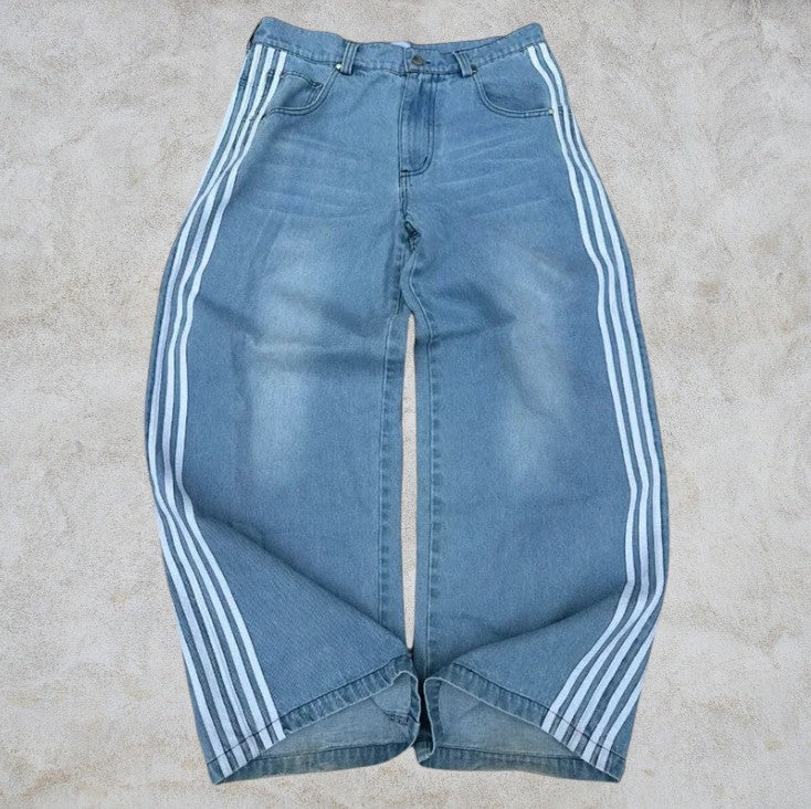 JEAN BAGGY PINK STRIPES