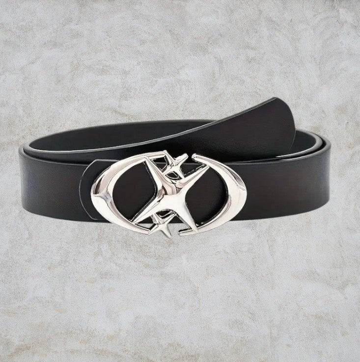 CEINTURE CUIR NOIR Y2K