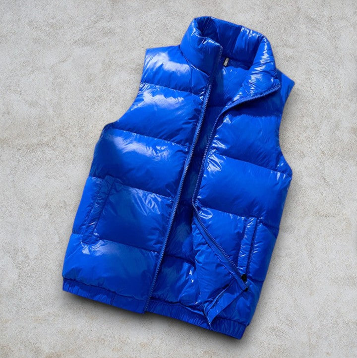 🖤 Doudoune Sans Manches Noire – Effet Brillant