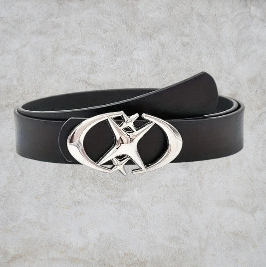 CEINTURE CUIR NOIR Y2K