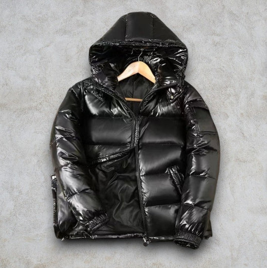 🖤 Doudoune Noire Brillante "Midnight Storm" – Édition Premium