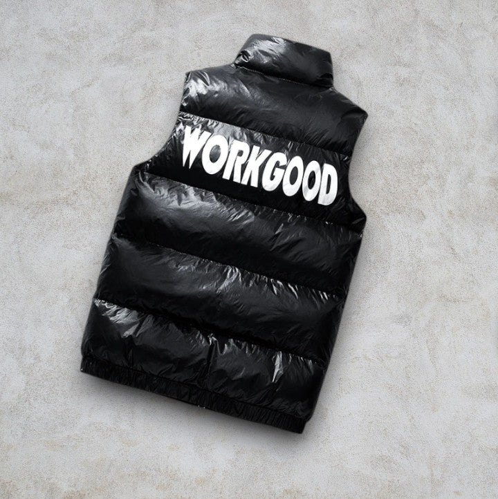 🖤 Doudoune Sans Manches Noire – Effet Brillant