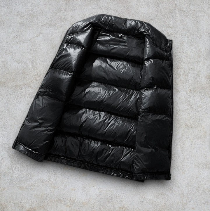 🖤 Doudoune Sans Manches Noire – Effet Brillant