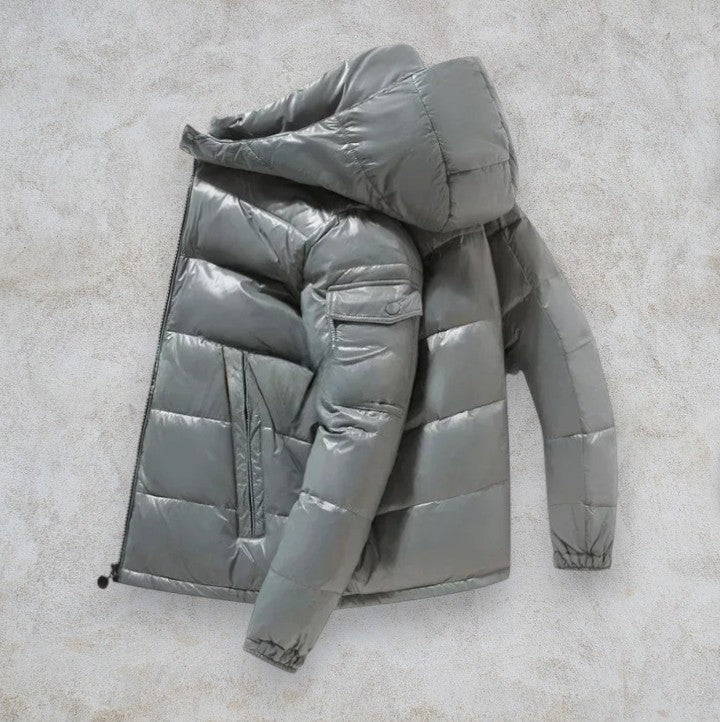 🖤 Doudoune Noire Brillante "Midnight Storm" – Édition Premium